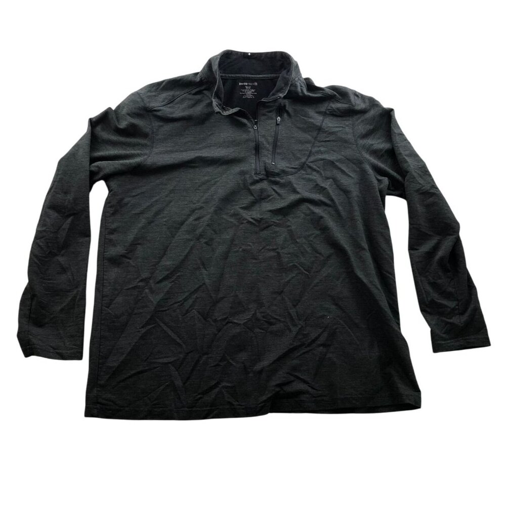 SwissTech Mens Sweatshirt Sz 2XL Black Long Sleeve Athleisure Activewear 1/4 Zip